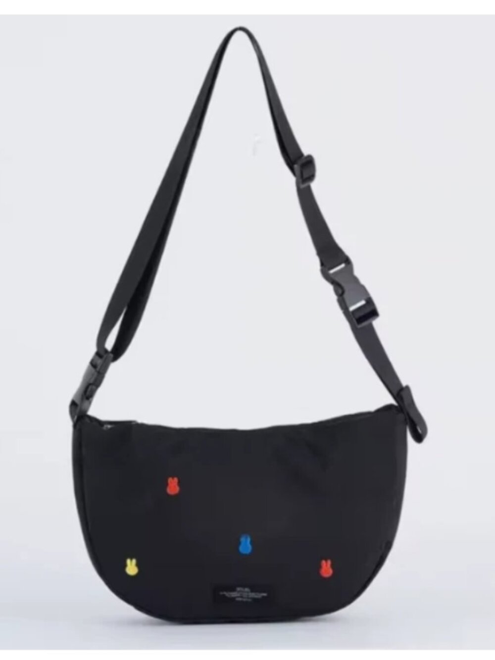 Miffy Rabbit Black 2-Way Crossbody Waist Bag Pouch Clutch Foldable Travel Purse